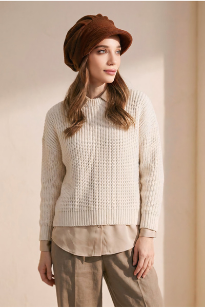 Aisha's Design Winter Visor Women's Plain Cashmere Hat, B-73Dk, Brown