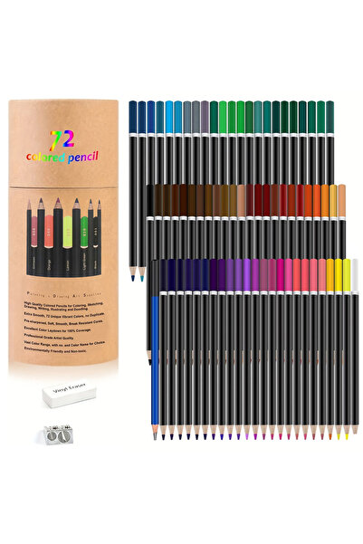 Choice مجموعة أقلام تلوين احترافية مكونة من 72 لونًا و180 لونًا، مجموعة أقلام زيتية غير سامة للرسم الفني