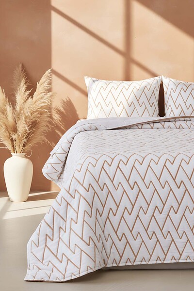 Rivaİstanbul Maria Double Court Quilted Bedspread Set 3 Piece Sleeping Set