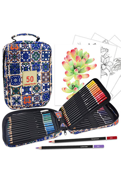 Choice مجموعة أقلام رصاص ملونة 72/120/180/260 من 50 لونًا - أقلام رصاص بألوان...