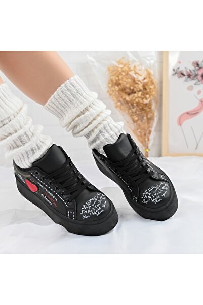 Tmall Pantofi sport pentru femei, din piele ecologică, D1362, negri