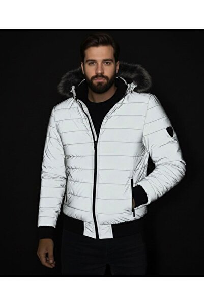 Plus Scorpion Men's grey-white reflective jacket – Urban Style, sizes S–2XL