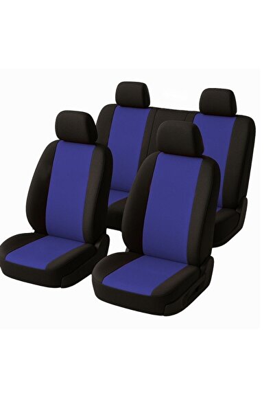 Kiwari Set huse universale pentru scaun auto, 7 piese, bumbac și poliester cu spumă, albastru/negru