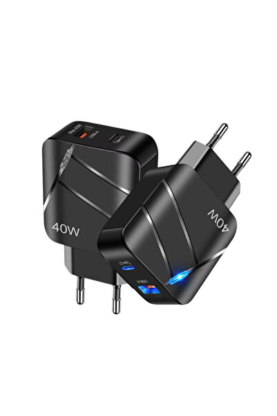 OECE Incarcator rapid 40W USB si Type-C, Qc3.0 PD, compatibil iPhone, Samsung, Huawei