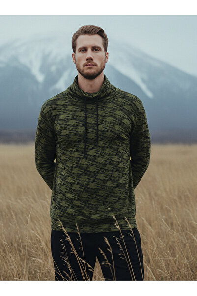 Blackspade Erkek Termal Sweatshirt 2. Seviye 30703 - Yeşil Baskılı