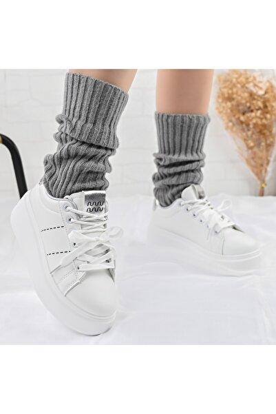 Tmall Pantofi Sport De Dama,Din Piele Ecologica,D1373,Alb cu Silver