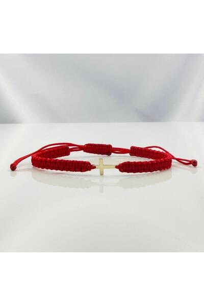 OEM 14k gold cord bracelet with small cross - Adjustable