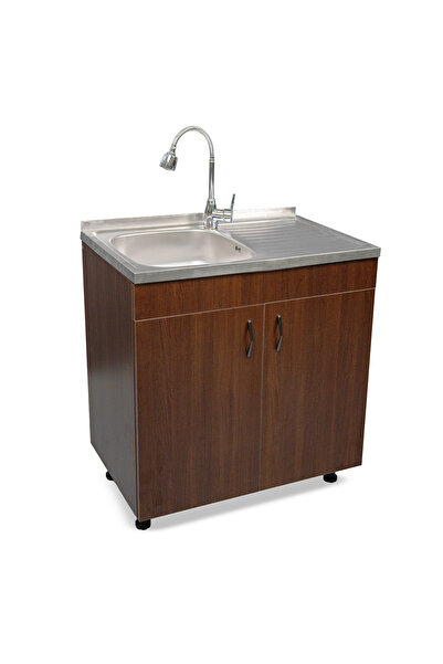 OEM Sink Cabinet with 2 Doors, Wenge, 80x82x50 cm, 18mm Chipboard, Adjustable Legs