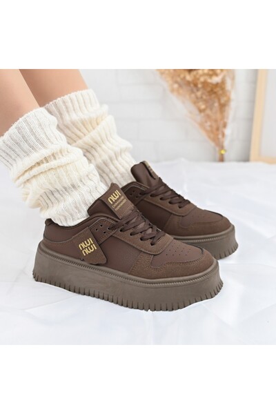 Tmall Pantofi sport pentru femei, din piele ecologică, D1366, maro