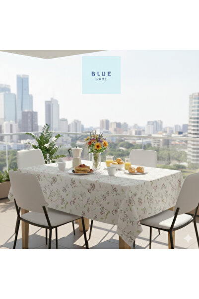 Blue Home 🆕 Fiesta Lux Pvc Fiber Tablecloth - Waterproof Modern Pattern Kitchen and Dining Table Cover.