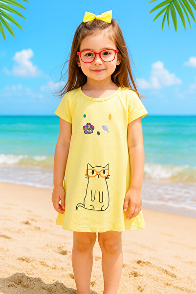 Cicitime Necklace And Cat Embroidered Dress