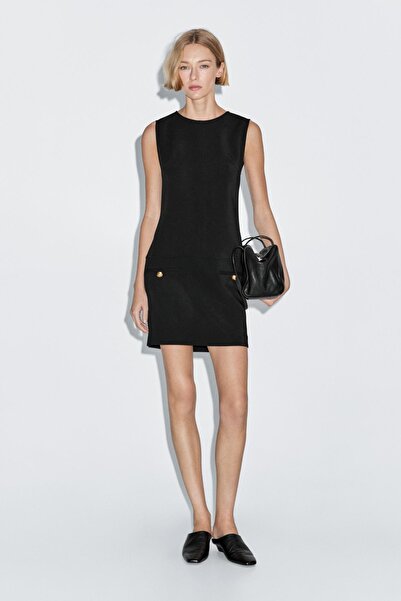 Massimo Dutti Düğme detaylı kısa elbise