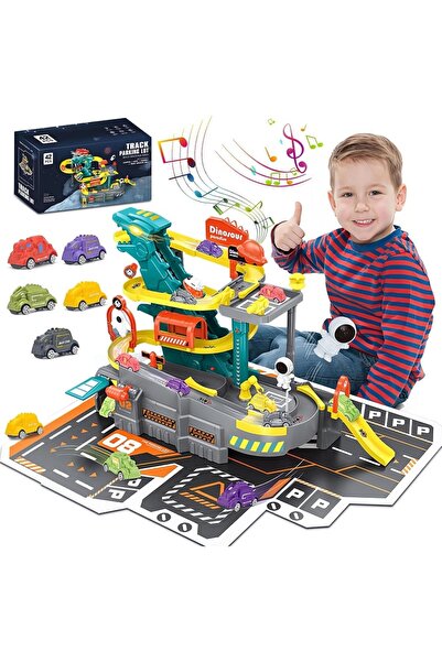 indiggo Set de Joaca Pista si Parcare Electrica cu 42 de Piese DinoDrive