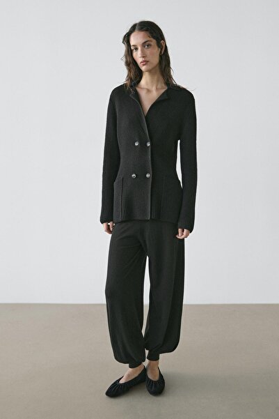 Massimo Dutti %100 yün kruvaze hırka