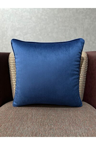 Fabricland غطاء وسادة من الحرير المخملي المستورد باللون الأزرق الداكن مقاس 43...