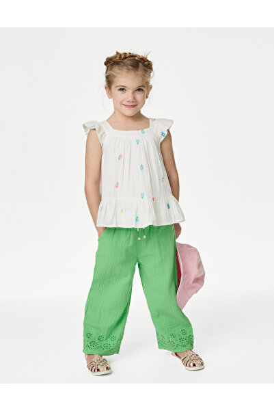 Marks & Spencer Saf Pamuklu Straight Fit Pantolon (2-7 Yaş)