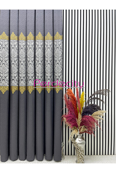 PERDECITY Damaks Pattern Background Curtain 100cm Suitable for Each Room 1X3 Tight Pleats