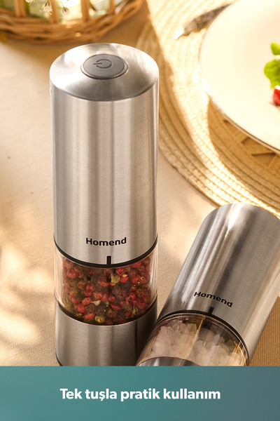 HOMEND Grindgo 6003H Şarjlı Baharat Değirmen Seti