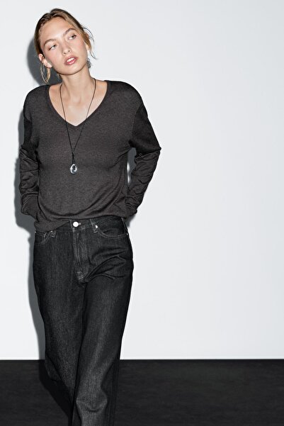 Massimo Dutti Straight fit yüksek bel jean