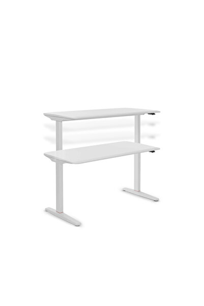 NURUS U-DO Sit&Stand Yükseklik Ayarlı Standart Kontrol Panelli Çalışma Masası - HDF Toz Boya Beyaz