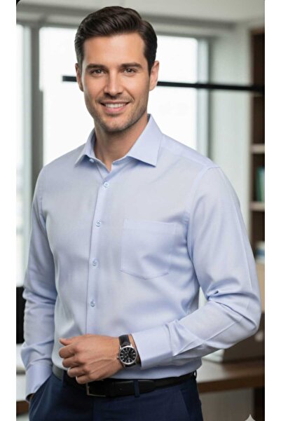 Grand Star Long Sleeve Pocket Self-Patterned (Dobby) Classic Men's Shirt