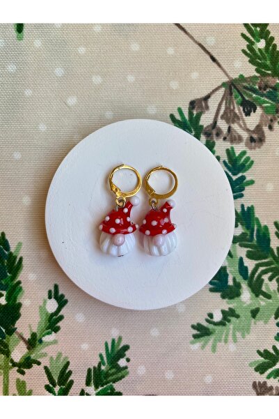 QUEEN Yılbaşı Noel Baba Küpe Murano Cam