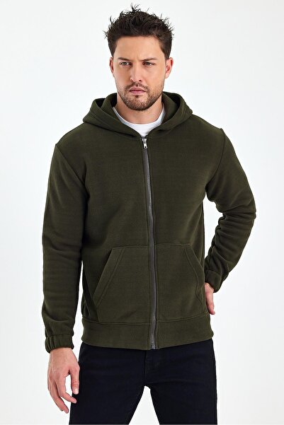 yakamor Men's Zippered Sleeve Elastic Sweat