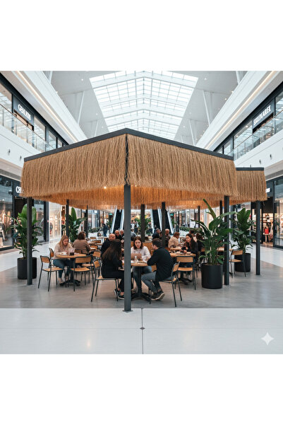 My Family Püskül Otu Saçak - 50x200 cm - Balkon Bahçe ve Cafe İçin Doğal Hası...