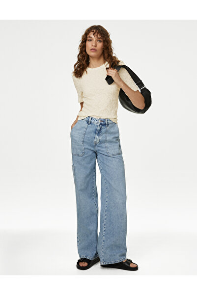 Marks & Spencer Kısa Kollu Dokulu Örme Bluz