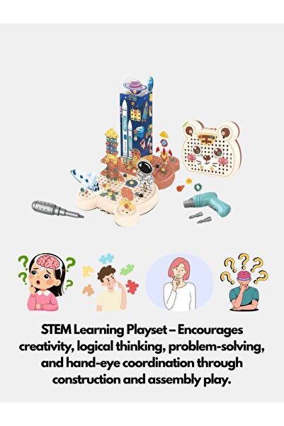 TSUMAB Kids Creative Puzzle Drill Set – 168 Pcs 3D Space Building Toy