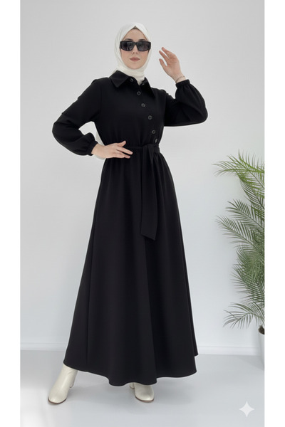 Tebrikler tekstil kadın yeni sezonlu tesettürlü elbise model Q0121