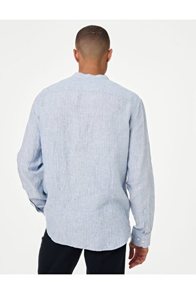 Marks & Spencer Uzun Kollu Saf Keten Gömlek