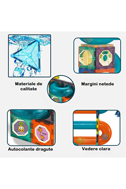 indiggo Set Constructie Magic Light Magnets Indiggo®, 110 Piese, Magneti, Lumineaza in Intuneric, STEM