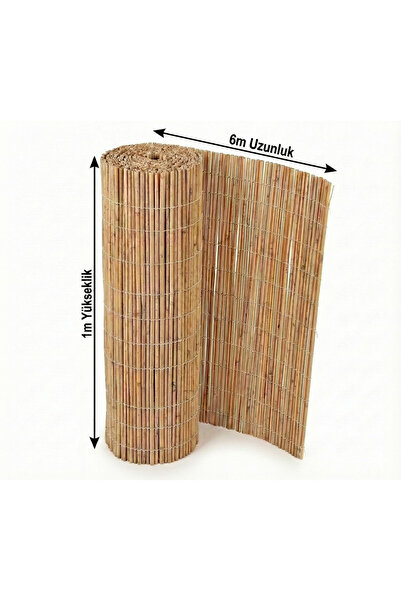 Bygolden 1x6 Metre Doğal Bambu Kamış Hasır Çit - Bahçe Balkon Gölgelik 100cm ...