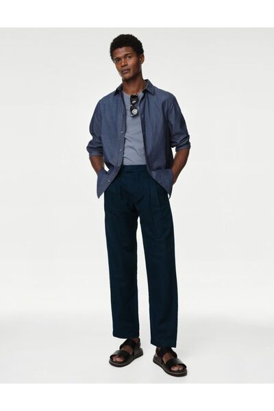 Marks & Spencer Tapered Fit Keten Pantolon