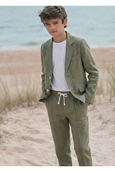 rg kidsstore Young Men's 100% Linen Fabric Suit, 3-Piece Suit_Rg3361