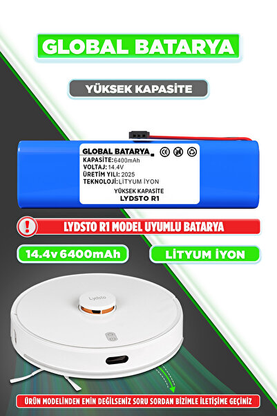 GLOBAL BATARYA Lydsto R1 Vacuum Akıllı Robot Süpürge Bataryası 14.4v 6400mah ...