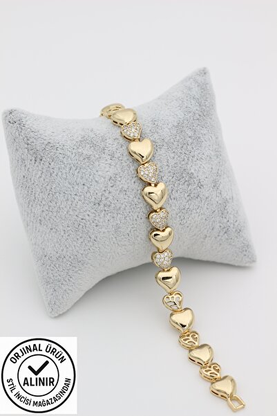 XUPING JEWELRY سوار من الزركون على شكل قلب مزدوج من ستايل إنساي/شوبينغ للمجوهرات