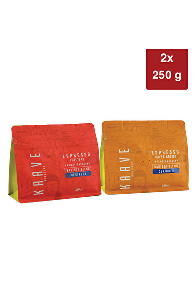 Kaave Roastery Ital′Bar Espresso + Caffe Crema Espresso Çekirdek Kahve 250gr*...