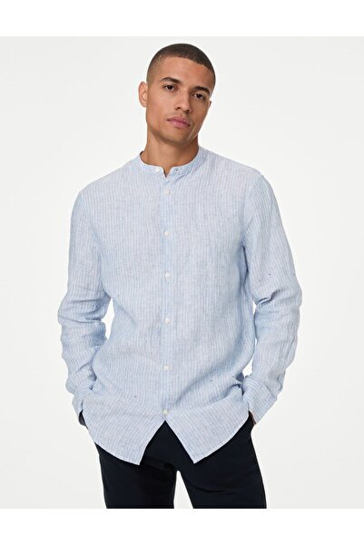 Marks & Spencer Uzun Kollu Saf Keten Gömlek