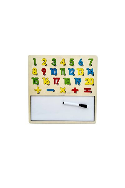OEM Puzzle Educativ Montessori cu Tablita de Desenat, Carioca si Cifrer, Lemn...