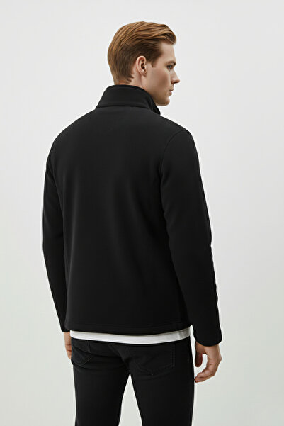 Kozik Pánský černý Softshell Fleece Standard Full Zipper 3 Kapesní Pánský Fleece Cardigan