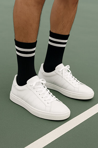 Boston Unisex seamless tennis socks 5 pairs black and white