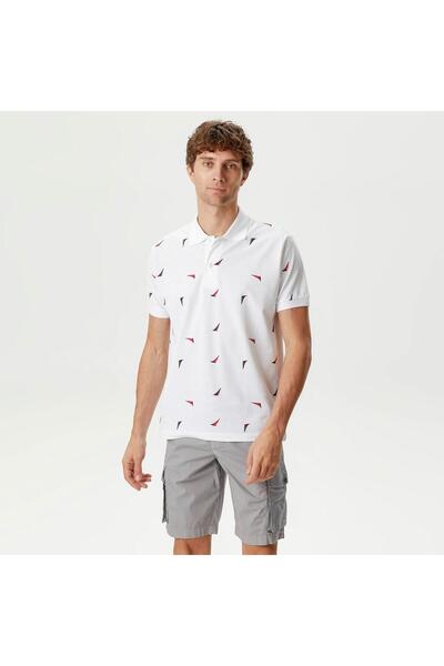 Nautica Men's White Classic Fit Short Sleeve Polo Neck T-Shirt