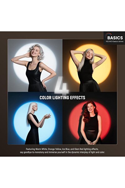 NEEWER Basics FL10 RGB Photography Torch with 4 Colors, 20 GOBO Filters, 7500mAh, 10W