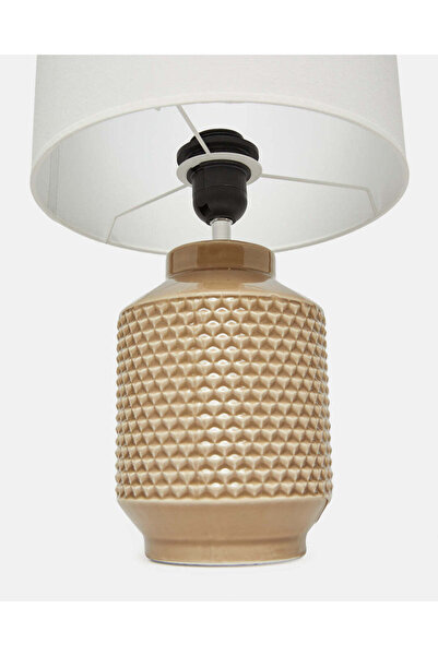 REDTAG Cream Geo Ceramic Base Table Lamp