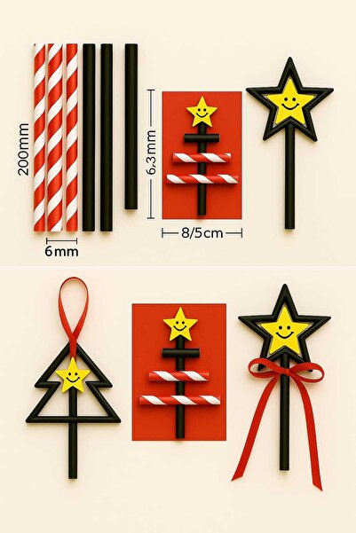 Paper Straws 3D Creative Kit for Kids – Modeling & Construction (Red)