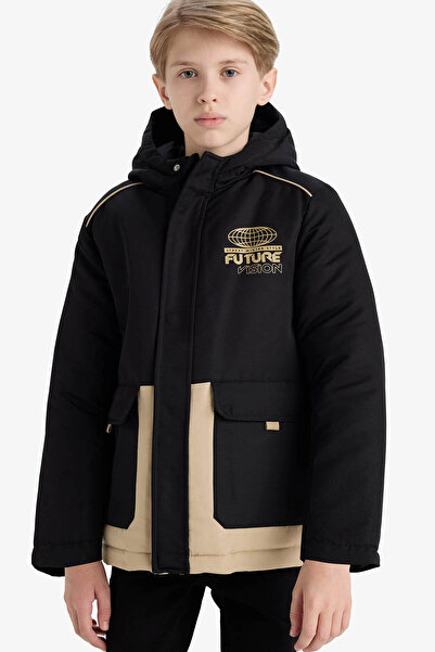 DeFacto معطف للأولاد باللون الأسود E9357A8/BK27