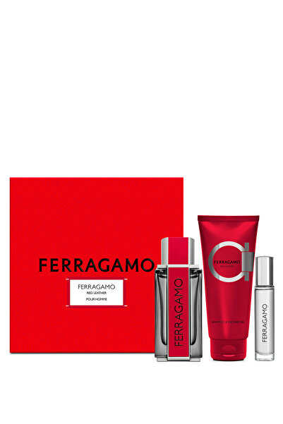 Ferragamo Red Leather EDP 100 ml + 10 ml + Duş Jeli 100 ml Erkek Parfüm Seti