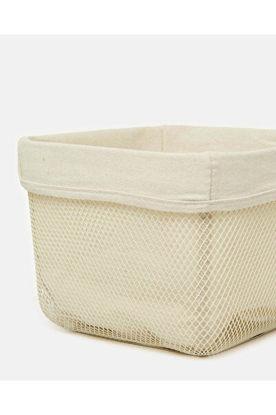 REDTAG White Metal Square Basket With Fabric